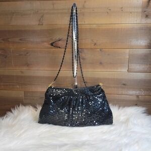 Vintage Black Metal Mesh Shoulder Bag